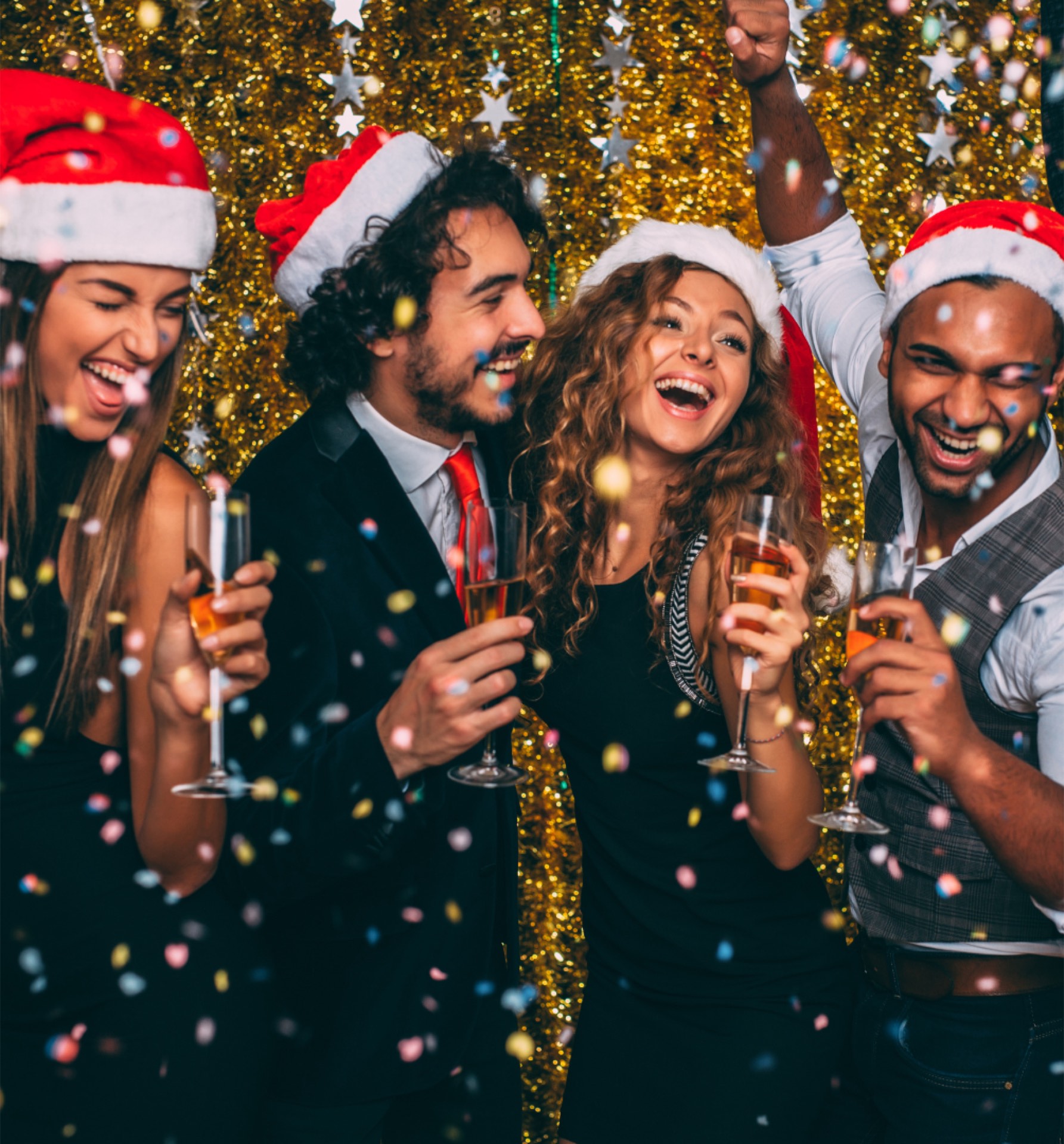 Guests celebrating together at a Christmas party at Mason's