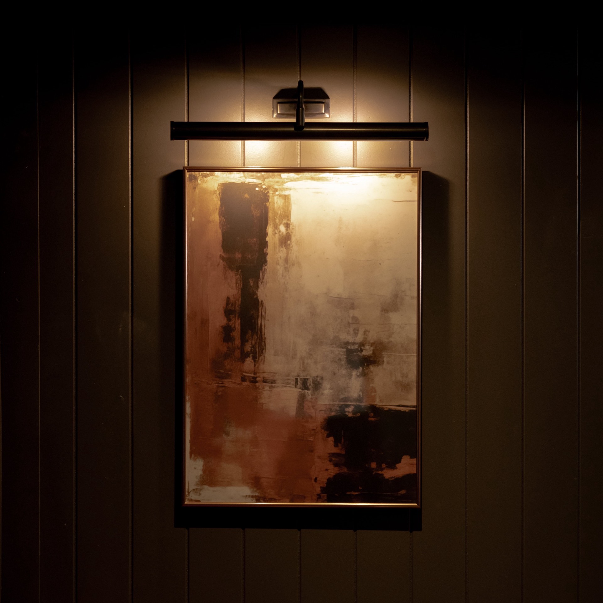 An artwork lit by a picture light at Mason's