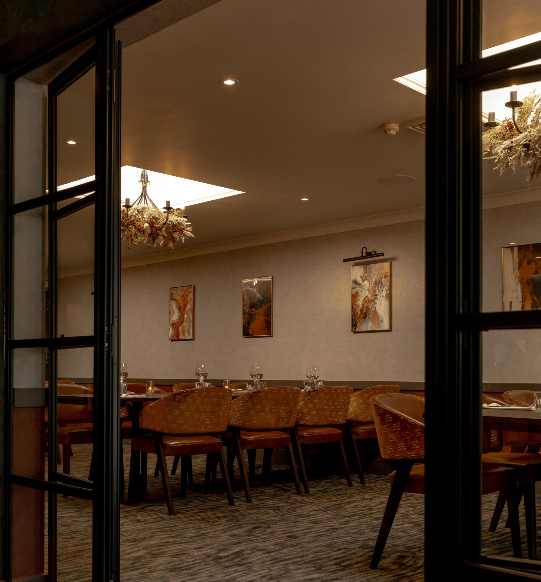 The function room at Mason's seen through its open doors, set for a gathering