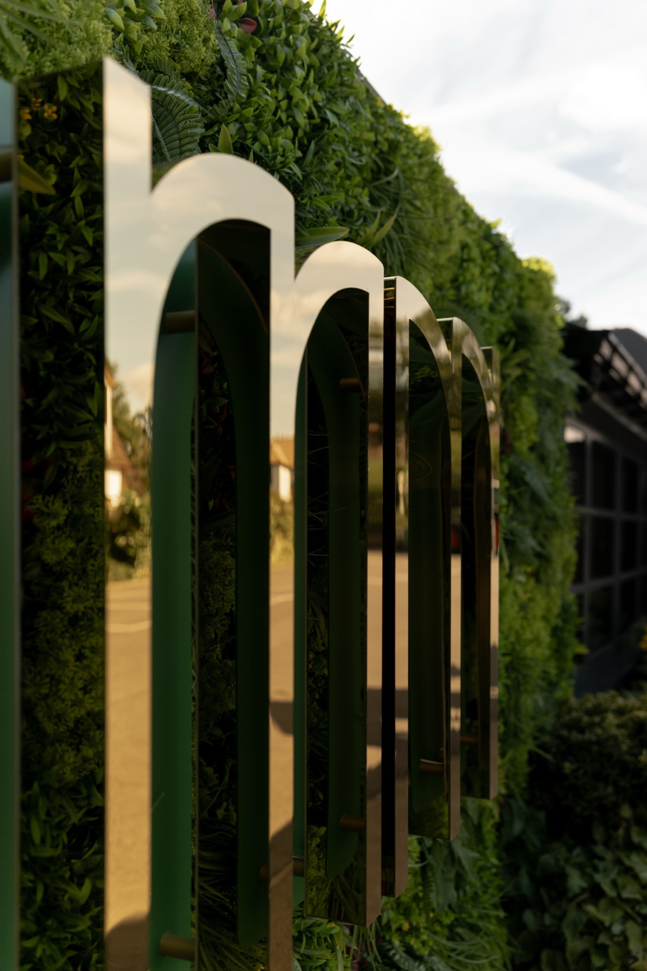 The planted outdoor walkway at Mason's