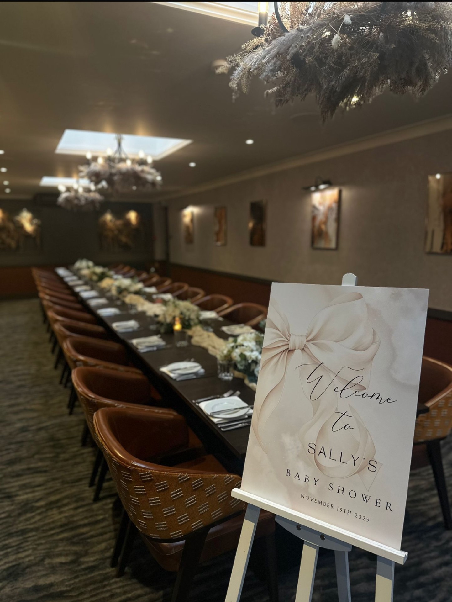 A long table laid for a family gathering at Mason's Restaurant